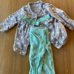 💛 5/$25 Carter’s Cardigan and Matching Pants 3M